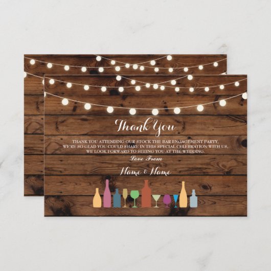 Bedankt dat de kaarten het Drink van de streepjesv (Voorkant / Achterkant)