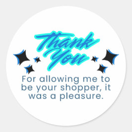 Bedankt dat ik jouw shopper mocht zijn ronde sticker