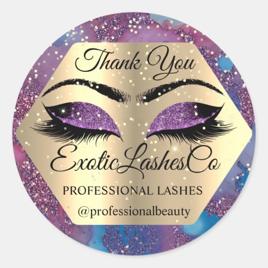 Bedankt dat je Artist Blauw Paars maakt Ronde Sticker (Voorkant)