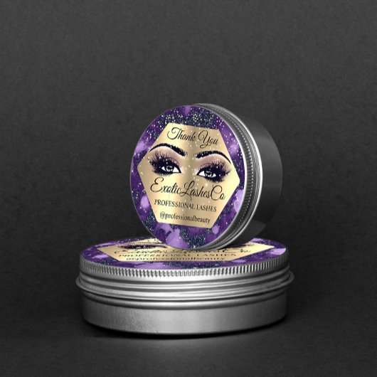 Bedankt dat je artistieke Paarse Roos Eyelashes ma Ronde Sticker