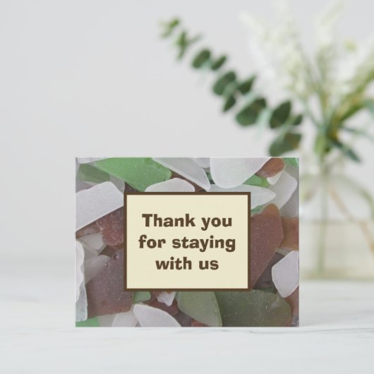 Bedankt dat je bij ons bent gebleven. briefkaart (Staand voorkant)