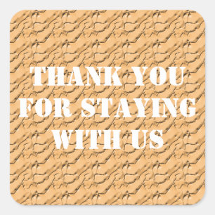 Bedankt dat je bij ons blijft. vierkante sticker