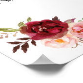 Bedankt dat je bride hebt gekleed om marsala flora poster (Hoek)