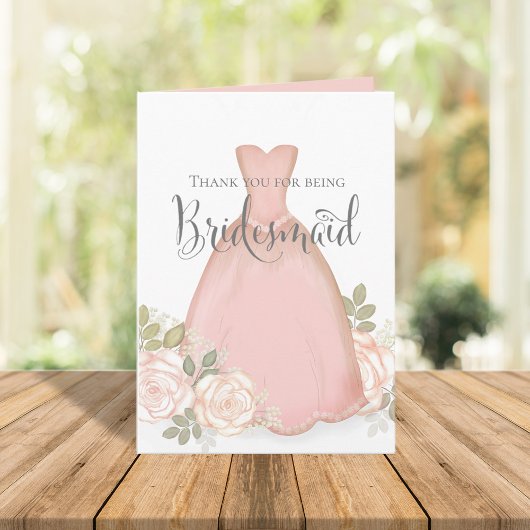 Bedankt dat je Bridesmaid Blush Waterverf bent Kaart
