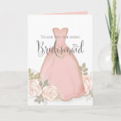 Bedankt dat je Bridesmaid Blush Waterverf bent Kaart (Voorkant)