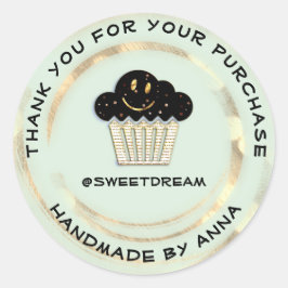 Bedankt dat je Chocolade Muffin Smile Mint koopt Ronde Sticker