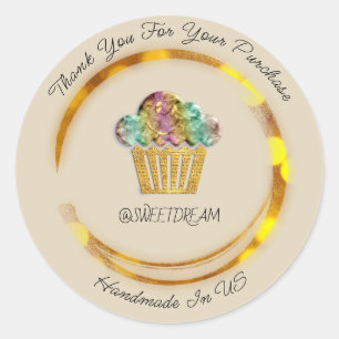 Bedankt dat je Chocolate Muffin Logo Golden Smile  Ronde Sticker