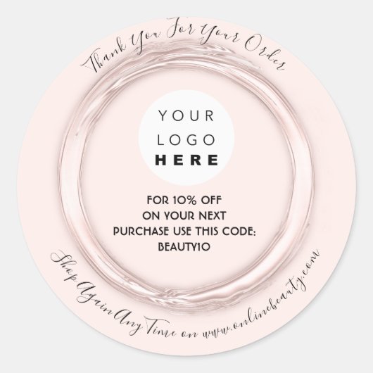 Bedankt dat je de aangepaste Logo hebt besteld Ronde Sticker (Voorkant)