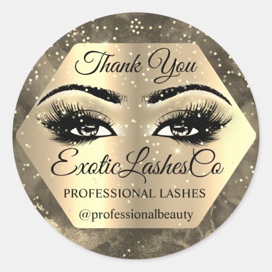 Bedankt dat je de artiest Gold LASHES Cleane hebt  Ronde Sticker (Voorkant)