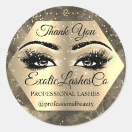 Bedankt dat je de artiest Gold LASHES Cleane hebt Ronde Sticker