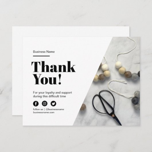 Bedankt dat je de korting op de garantie hebt beta aankondigingskaart (Voorkant / Achterkant)