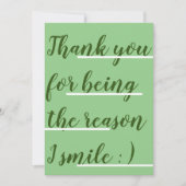 Bedankt dat je de reden bent waarom ik glimlach (Voorkant)