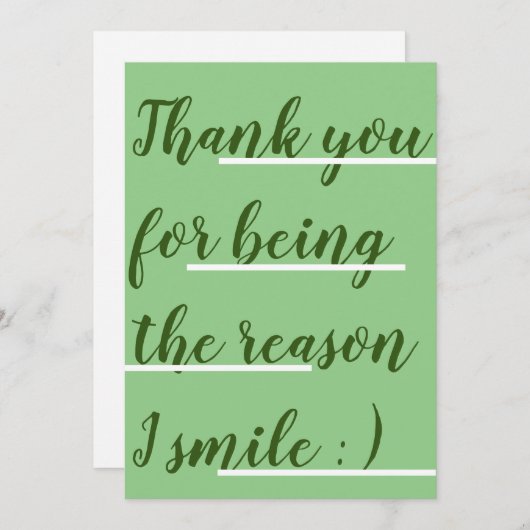 Bedankt dat je de reden bent waarom ik glimlach (Voorkant / Achterkant)