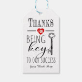 Bedankt dat je de sleutel tot ons succes bent Add  Cadeaulabel (Voorkant)