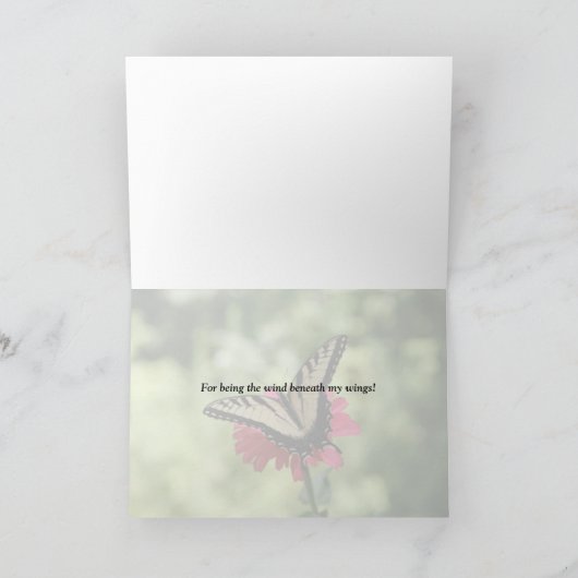 Bedankt dat je de wind onder mijn vleugels bent kaart (Binnen)