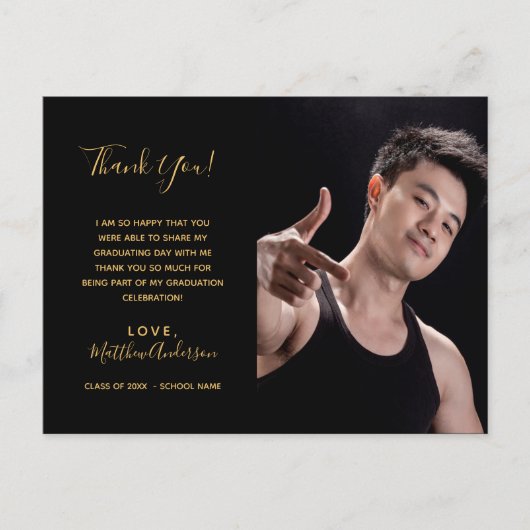 Bedankt dat je de zwarte goudfoto hebt Afstuderen Briefkaart (Voorkant)
