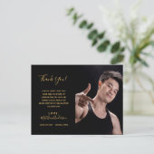 Bedankt dat je de zwarte goudfoto hebt Afstuderen Briefkaart (Staand voorkant)