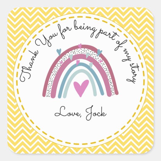 Bedankt dat je deel uitmaakt van mijn verhaalleraa vierkante sticker (Voorkant)