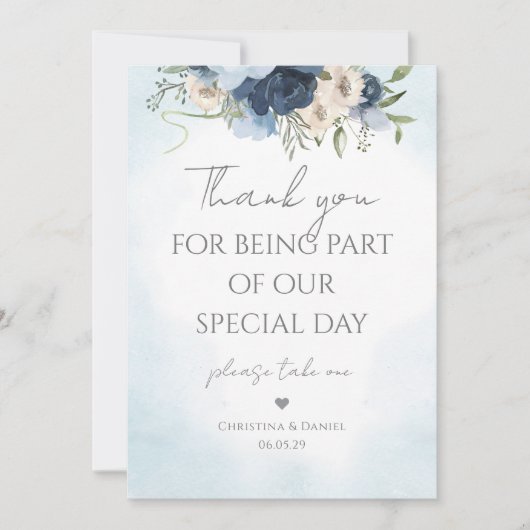 Bedankt dat je deel uitmaakt van onze dag Floral B Kaart (Voorkant)