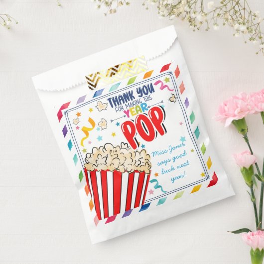 Bedankt dat je dit jaar pop klas verlaat bedankzakje (Gezegeld)