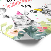 Bedankt dat je door Safari party Animals-teken zwa Poster (Hoek)