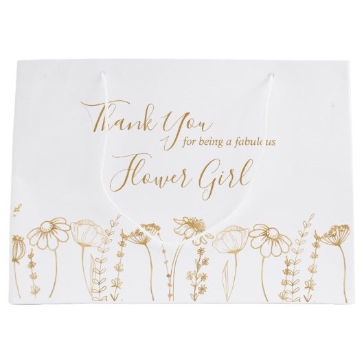 Bedankt dat je een fantastische Wildflower Sketch  Groot Cadeauzakje (Voorkant)