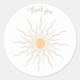 Bedankt dat je een gouden lijn tekent zonsondergan ronde sticker