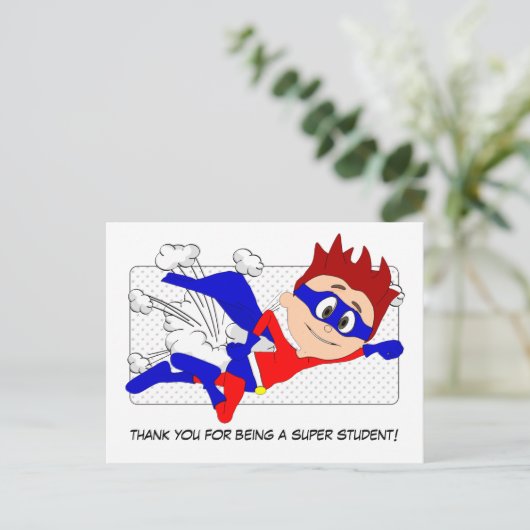 Bedankt dat je een super studentjongen briefkaart  (Staand voorkant)