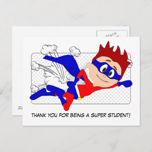 Bedankt dat je een super studentjongen briefkaart  (Voorkant / Achterkant)