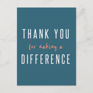 Bedankt dat je een verschil hebt gemaakt   BLAUWGR Briefkaart