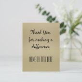 Bedankt dat je een verschil hebt gemaakt briefkaart (Staand voorkant)