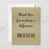Bedankt dat je een verschil hebt gemaakt briefkaart (Voorkant / Achterkant)