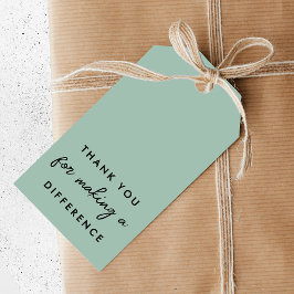 Bedankt dat je een verschil hebt gemaakt cadeaulabel