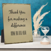 Bedankt dat je een verschil hebt gemaakt fotoplaat (Zijkant)