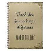 Bedankt dat je een verschil hebt gemaakt notitieboek (Voorkant)