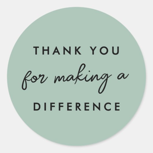 Bedankt dat je een verschil hebt gemaakt ronde sticker (Voorkant)
