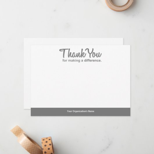 "Bedankt dat je een verschil maakt", notiecard Notitiekaartje (Voorkant / Achterkant in situ)
