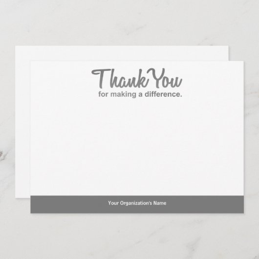 "Bedankt dat je een verschil maakt", notiecard Notitiekaartje (Voorkant / Achterkant)