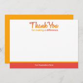 "Bedankt dat je een verschil maakt", notiecard Notitiekaartje (Voorkant / Achterkant)