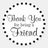 Bedankt dat je een vriend bent ronde sticker (Voorkant)