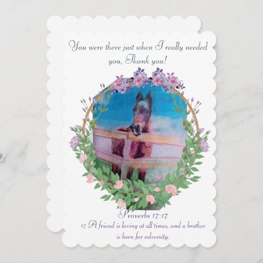 Bedankt dat je een vriend bent Schrift Feestdagenkaart (Voorkant / Achterkant)