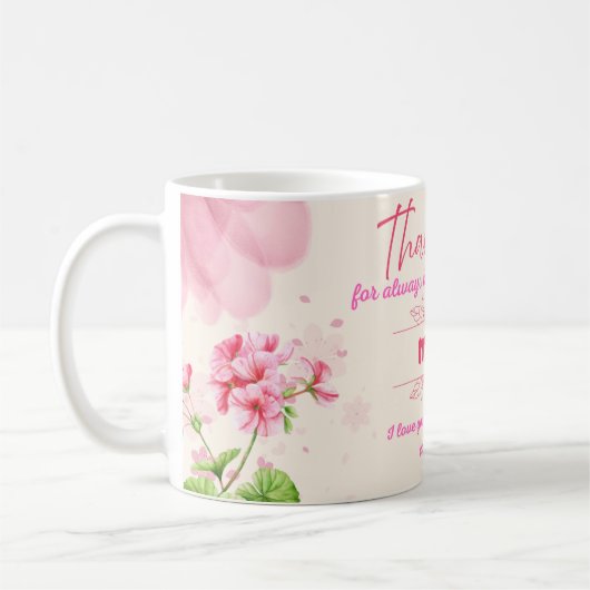 Bedankt dat je er altijd voor me bent, mam koffiemok (Links)