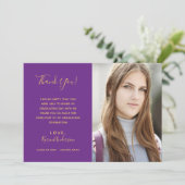 Bedankt dat je foto van paars goud hebt Afstuderen Kaart (Staand voorkant)