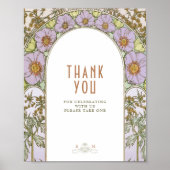 Bedankt dat je gasten Art Nouveau tekent door Muc Poster (Voorkant)