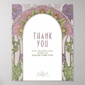 Bedankt dat je gasten  Art Nouveau tekent door Muc Poster (Voorkant)