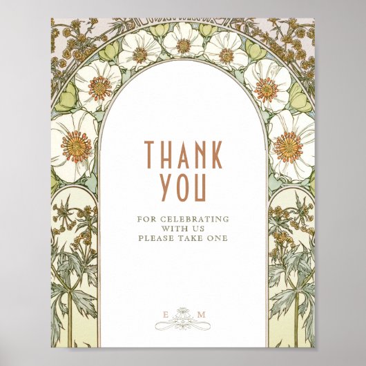 Bedankt dat je gasten Art Nouveau tekent door Muc Poster (Voorkant)