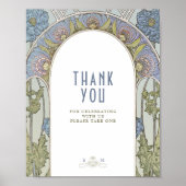 Bedankt dat je gasten  Art Nouveau tekent door Muc Poster (Voorkant)