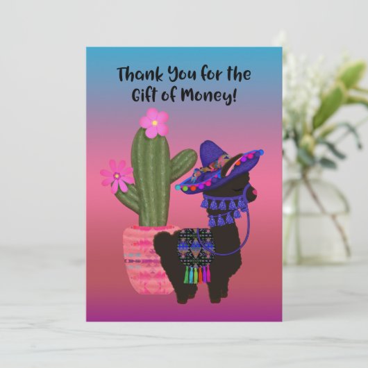 Bedankt dat je geld geeft aan Sombrero (Staand voorkant)