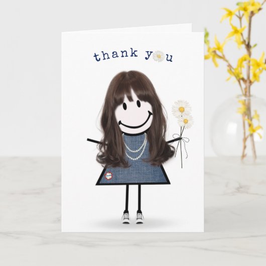 Bedankt dat je het meisje met de Daaisse hebt gevo Kaart (Gele Bloem)