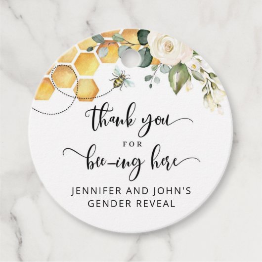 Bedankt dat je hier bent bedankjes labels (Voorkant)